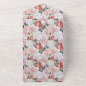 Rode Roze Witte Rozen Bloemen Huwelijk All In One Uitnodiging (Buitenkant)