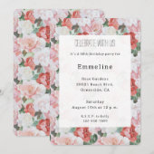 Rode Roze Witte Rozen Bloemen Verjaardag Kaart (Voorkant / Achterkant)