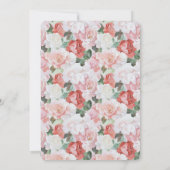 Rode Roze Witte Rozen Bloemen Verjaardag Kaart (Achterkant)