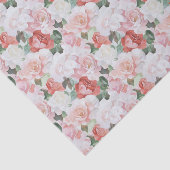 Rode Roze Witte Rozen Bloemrijke Bruidsdouche Tissuepapier (Detail)
