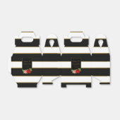 Rode roze, zwart, witte en gouden streep - bedankdoosjes (Uitgevouwen)