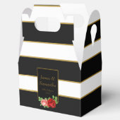 Rode roze, zwart, witte en gouden streep - bedankdoosjes (Geopend)