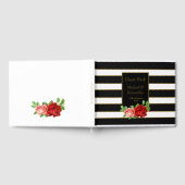 Rode roze, zwart, witte en gouden streep - gastenboek (Volledig)