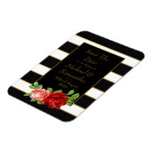 Rode roze, zwart, witte en gouden streep - magneet (Linkerzijde)