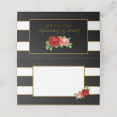 Rode roze, zwart, witte en gouden streep - plaatskaartje (Buitenkant ongevouwen)