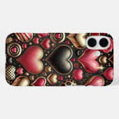 RODE ROZE ZWARTE GOUDEN VALENTIJNSHARTEN Case-Mate iPhone CASE (Achterkant (horizontaal))