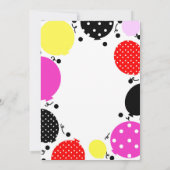 Rode Roze Zwarte Polka Dot Ballonnen Verjaardagsfe Kaart (Achterkant)