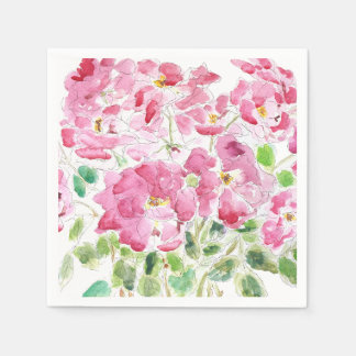 rode rozeinkt en waterverf servetten