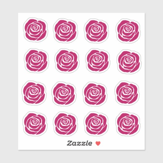 Rode rozen 16 Sticker set (Vel)