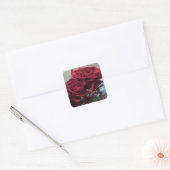 Rode Rozen 1a Vierkante Sticker (Envelop)
