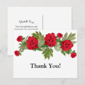 Rode Rozen 3 Dank U Afstudeer Briefkaart (Voorkant / Achterkant)