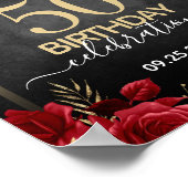 Rode rozen 50e verjaardag Poster (Hoek)