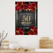 Rode rozen 50ste verjaardag Groot formaat Poster (Keuken)