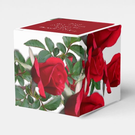Rode Rozen Aangepaste Favoriet Dozen Bedankdoosjes (Voorkant Zijde)