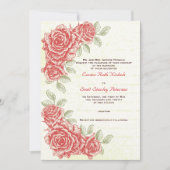 rode rozen, aangepaste huwelijksuitnodiging kaart (Voorkant)