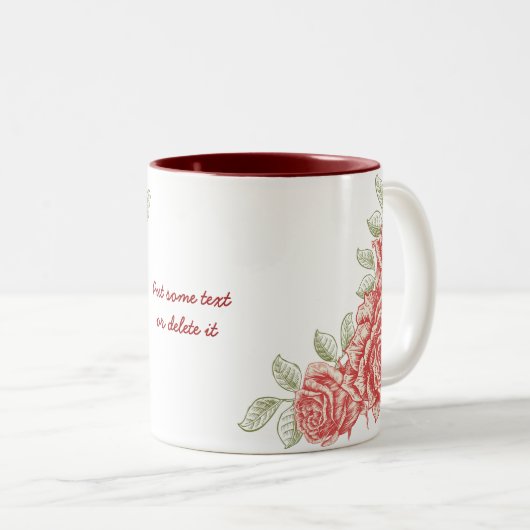  rode rozen aangepaste mok (Voorkant rechts)