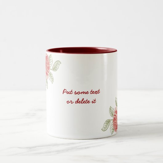 rode rozen aangepaste mok (Center)