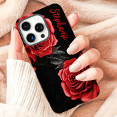 Rode Rozen Aangepaste Naam iPhone Hoesje