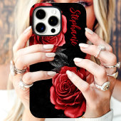Rode Rozen Aangepaste Naam iPhone Hoesje