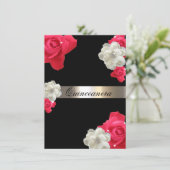 Rode rozen, Aangepaste Quinceanera-uitnodiging Kaart (Staand voorkant)