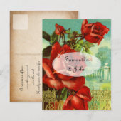  rode rozen aankondigingskaart (Voorkant / Achterkant)