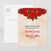 Rode rozen aankondigingskaart (Voorkant / Achterkant)
