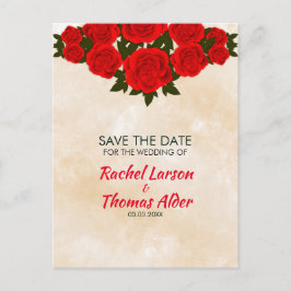 Rode rozen aankondigingskaart