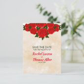 Rode rozen aankondigingskaart (Staand voorkant)