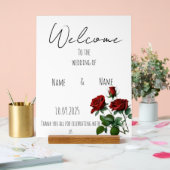 Rode rozen acryl bruiloft teken bord (Huwelijk)