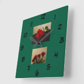 Rode Rozen Acryl Wandklok (Hoek)