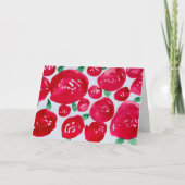 Rode Rozen Aquarel Vouw Notitiekaart (Voorkant)