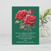 Rode Rozen Bedankkaart (Staand voorkant)