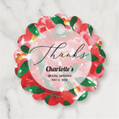 Rode Rozen Bedankt Geschulpte Bedankjes Labels (Voorkant)