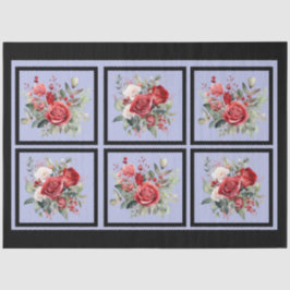 Rode rozen betegelde decoupage tissuepapier