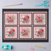 Rode rozen betegelde decoupage tissuepapier (Craft)