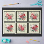 Rode rozen betegelde decoupage tissuepapier (Craft)