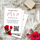Rode rozen Bindende QR-code Website Antwoord Kaart
