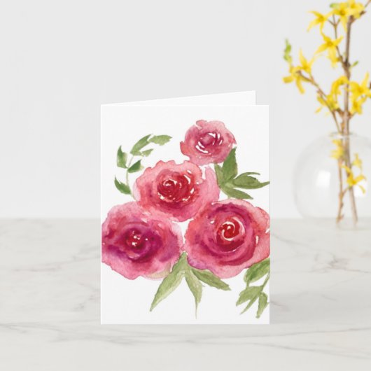 Rode rozen Blanco Kaart (Gele Bloem)