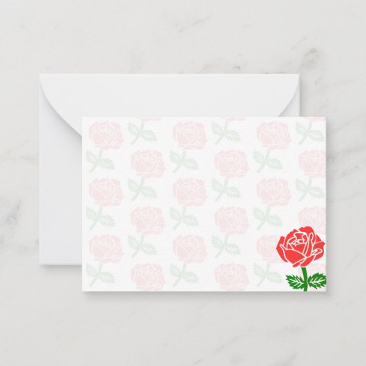 Rode Rozen Blanco Notitiekaartje (Voorkant)