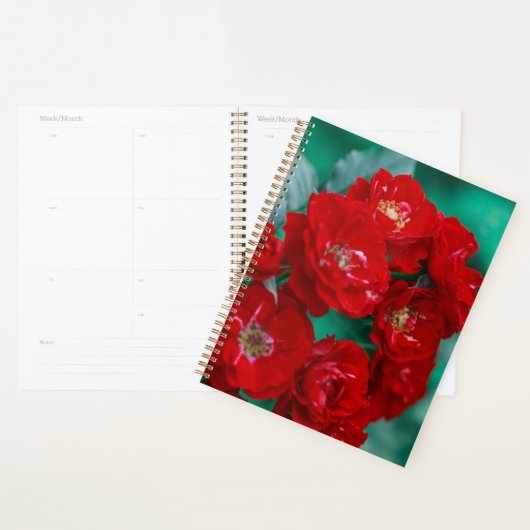 Rode rozen Bleke groene bladeren Planner (Display)