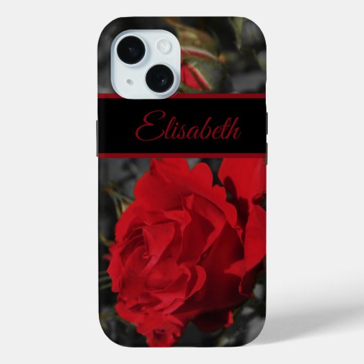 rode rozen bloeien scroll op donkergrijs  Case-Mate iPhone case (Achterkant)