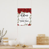 rode rozen bloem bruiloft borrel welkom bord poster (Keuken)