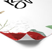 rode rozen bloem bruiloft borrel welkom bord poster (Hoek)