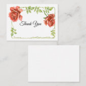 Rode Rozen Bloem Dank u kaarten Notitiekaartje (Voorkant / Achterkant)