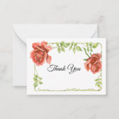 Rode Rozen Bloem Dank u kaarten Notitiekaartje (Voorkant)