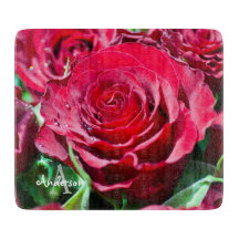 Rode rozen bloem Glas hakbord
