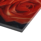 Rode Rozen Bloem Kunst Glas Snijplank (Hoek)