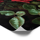 Rode Rozen Bloem Kunstprint Poster (Hoek)