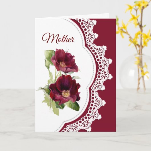  rode rozen Bloem Moederdag Kaart (Gele Bloem)