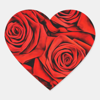 Rode rozen bloemblaadjes bloesem Planten bloeien Hart Sticker